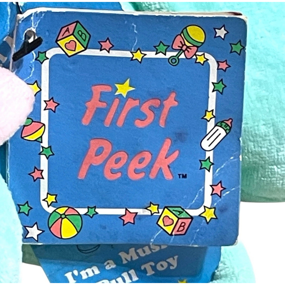 Vintage First Peek Musical Butterfly Plush Hanging Pull Toy FAO Schwarz Tag READ - Picture 13 of 16